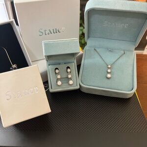 Silver Necklace and Earring Set